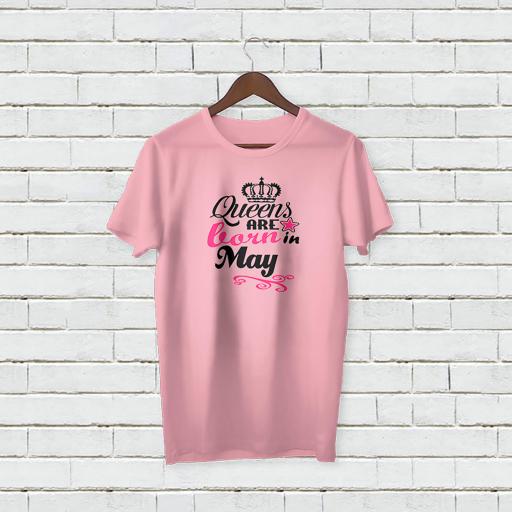 Personalised Queens are Born in May T-Shirt - Add Name