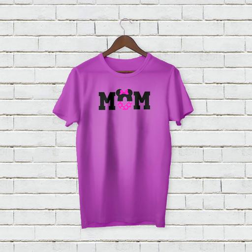 Personalised Minnie Mouse Mom Logo T-Shirt - Add Your Text/Name