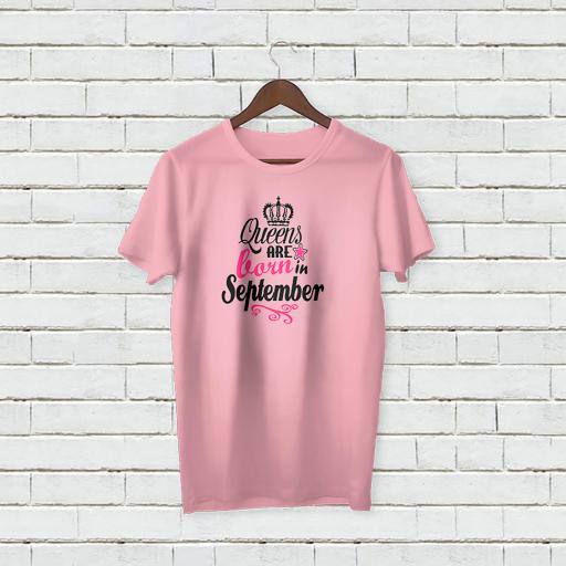 Personalised Queens are Born in September T-Shirt - Add Name