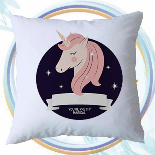 Personalised 'You're Pretty Magical' Cushion Cover with Unicorn Design – Add Name