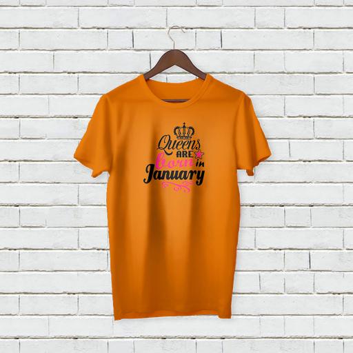 Personalised Queens are Born in January T-Shirt - Add Your Text/Name.