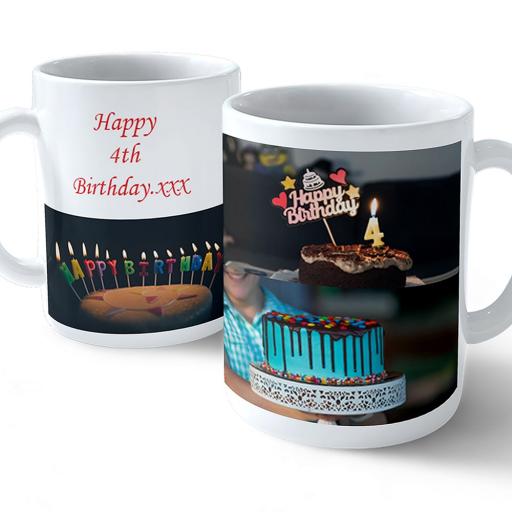 Personalised Mug with 3 Photo Collage and Text