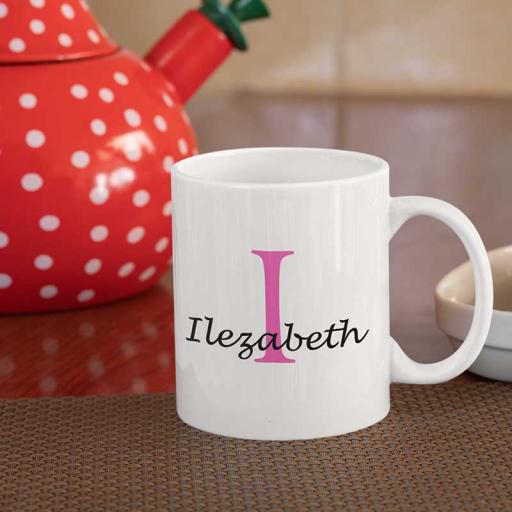 Personalised Name Mug For Her - Initial I & Name