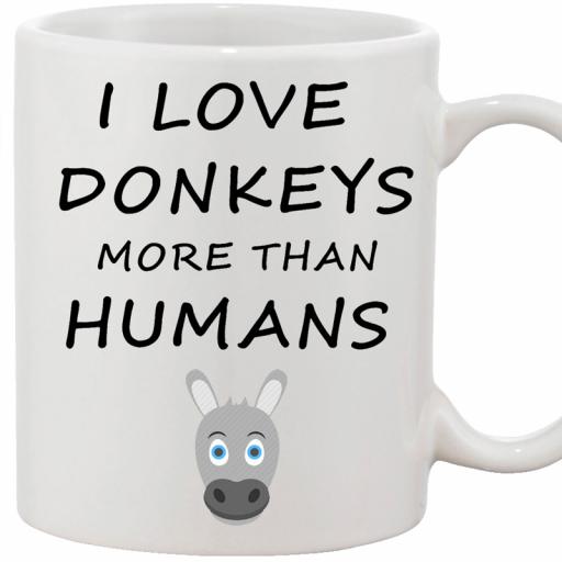 Personalised Funny 'I Love Donkeys More Than Humans' Funny Text Mug.jpg