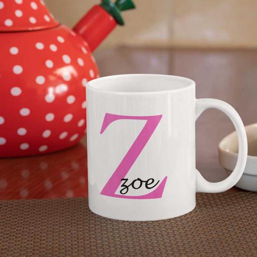 Personalised Name Mug For Her - Initial Z & Name