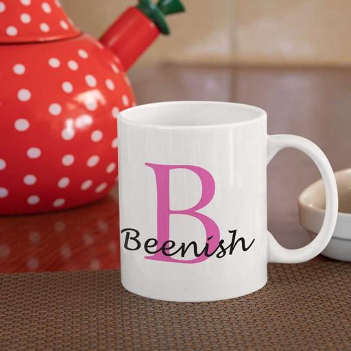 Personalised Name Mug For Her - Initial B & Name