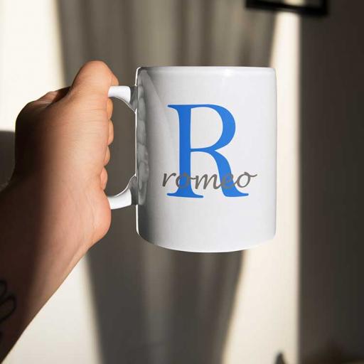 Personalised Name Mug For Him - Initial R & Name