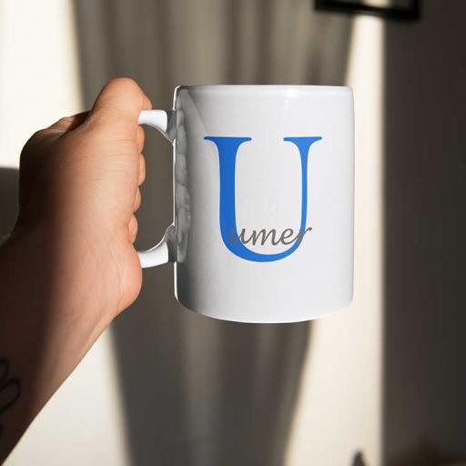 Personalised Name Mug For Him - Initial U & Name