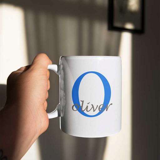 Personalised Name Mug For Him - Initial O & Name