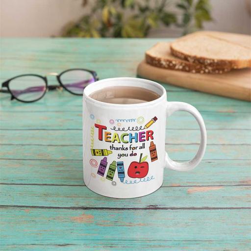 Personalised Teacher Thanks For All You Do Mug - Add Name/Text