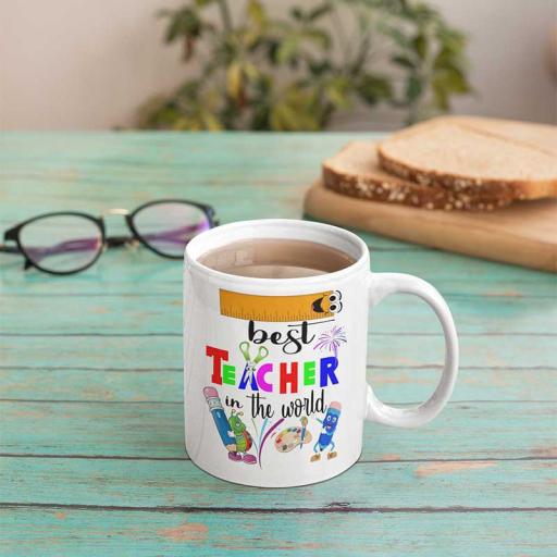 Personalised Best Teacher In The World Mug - Add Name/Text