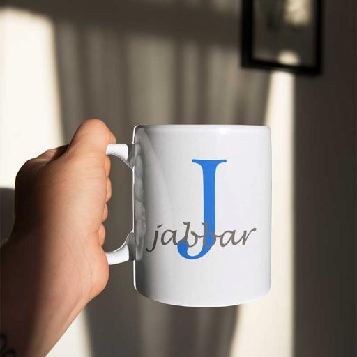 Personalised Name Mug For Him - Initial J & Name