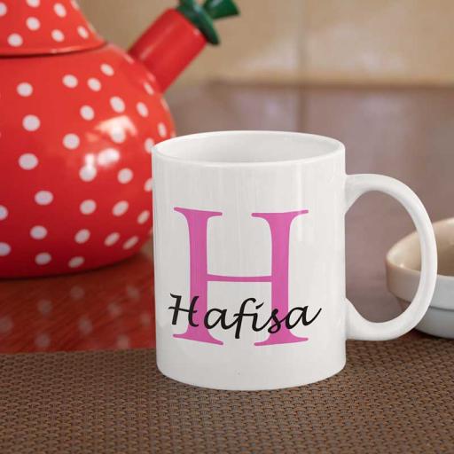 Personalised Name Mug For Her - Initial H & Name