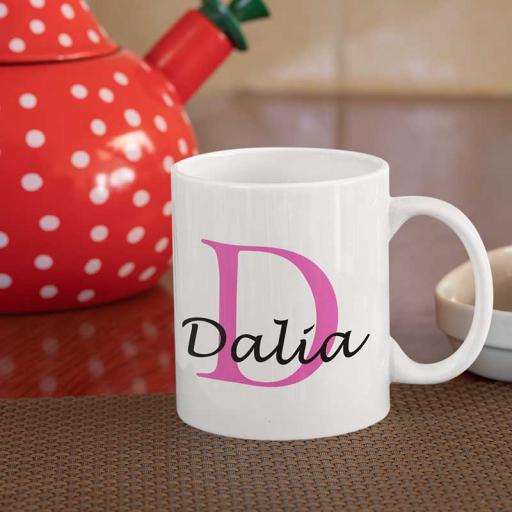 Personalised Name Mug For Her - Initial D & Name