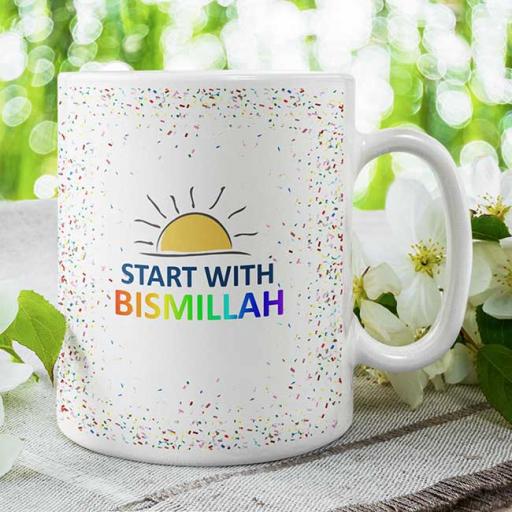 'Start with Bismillah' Personalised Mug