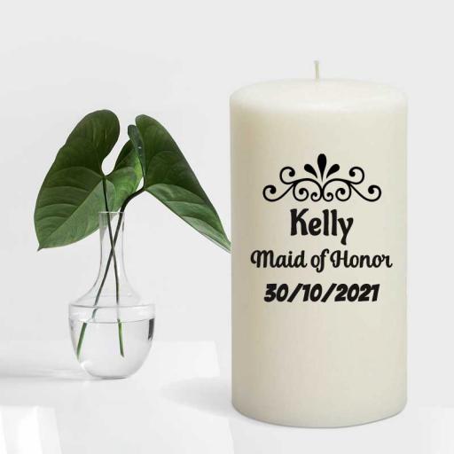 Bridal Candle Line - Personalised 'Maid of Honor' Candle