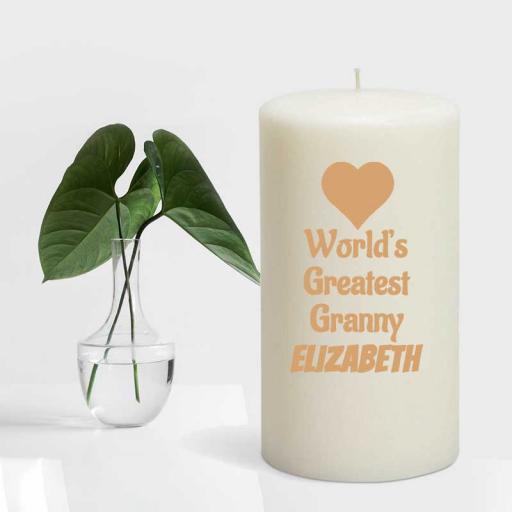 World Greatest Granny - Personalised Candle Gift