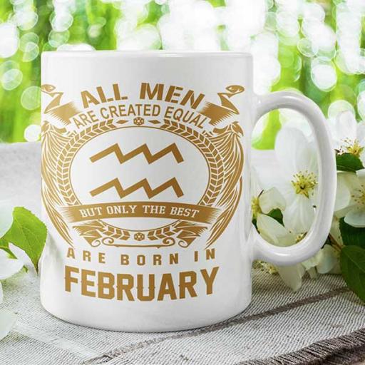 All Men are Created Equal But Only Best are Born in February - Personalised Birthday Mug