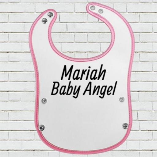 Pink Pocket Baby Bib - Personalise with Name/Text