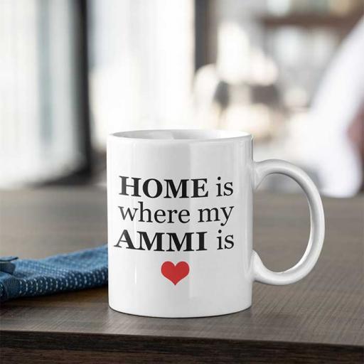 'Home is Where My Ammi is' Desi Style Personalised Mug for Mum