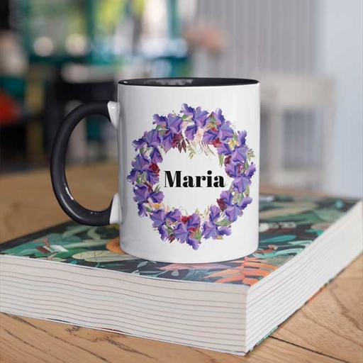 Black-Colour-inside-Flower-Wreath-Design-Personalised-Name-Inside-Circle-Mug.jpg