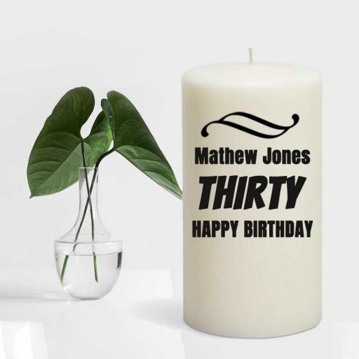 Birthday Candle - Personalised with Name and Year