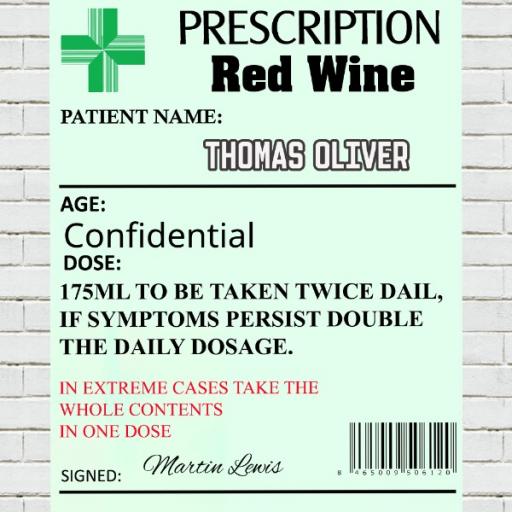 Prescription Wine - Personalised Label