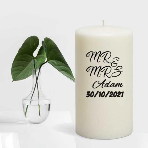 Mr and Mrs Personalised Couple Candle Gift