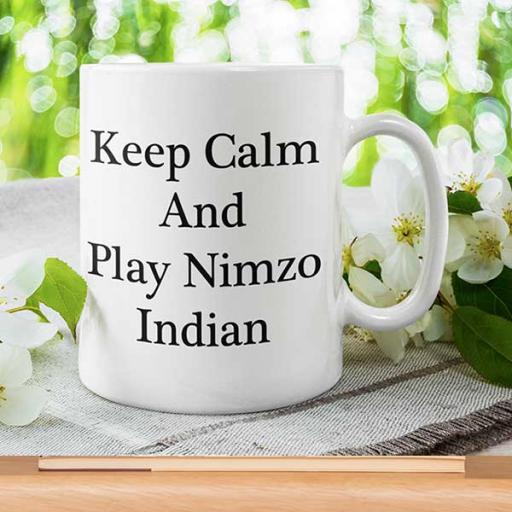 Personalised 'Keep Calm and Play Nimzo Indian' Desi Mug