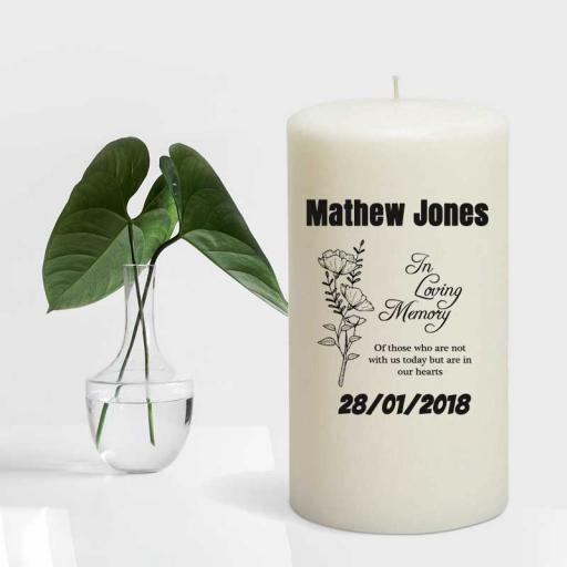 "In Loving Memory Of" Remembrance Candle - Add Name