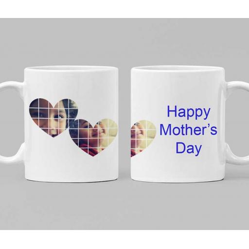 Personalised Hearts Photo Mug - Add Photo & Message