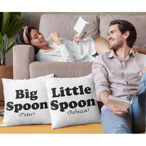 Big Spoon Little Spoon - Personalised Couple Cushion Covers