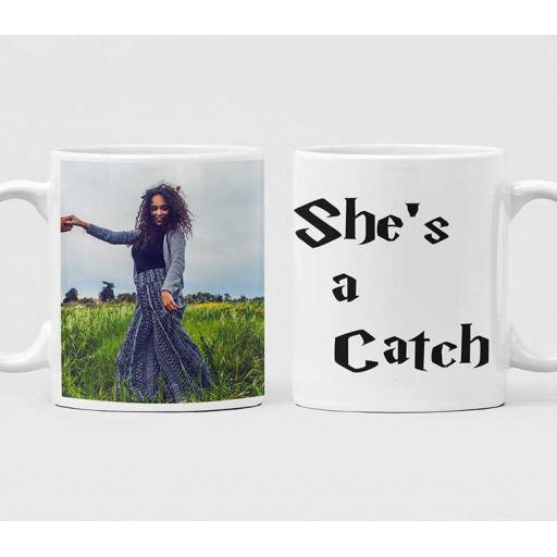 Personalised 'She's a Catch' Photo Mug - Add Photo