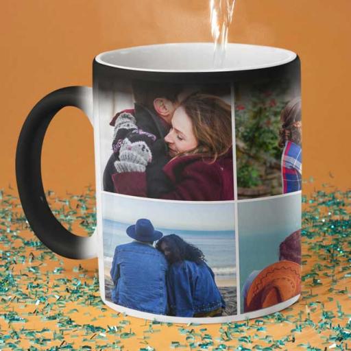 Personalised 6 Photo Collage Magic Mug - Upload 6 Memories