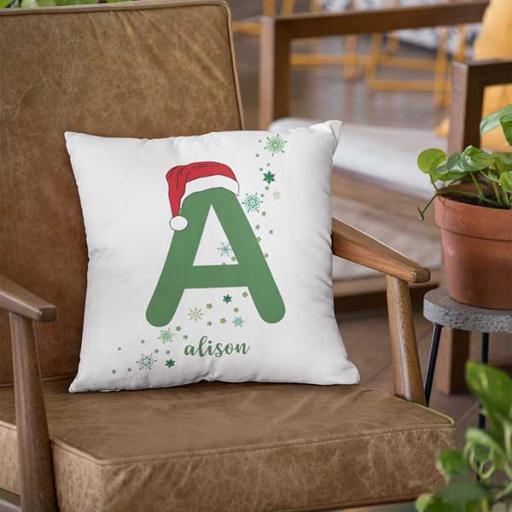 Personalised Name & Initial Christmas Cushion