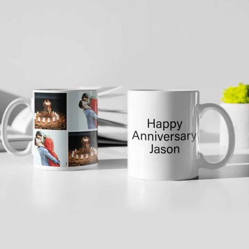 4 Photo Collage Personalised Mug - Add Photos & Text