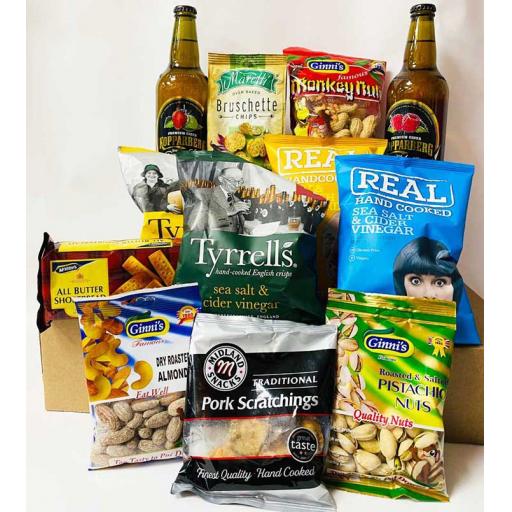 Kopparberg Premium Cider and Snacks Hamper with Personalised Message Card