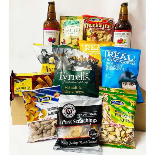 Rekorderlig (Swedish Cider) and Snacks Hamper with Personalised Message