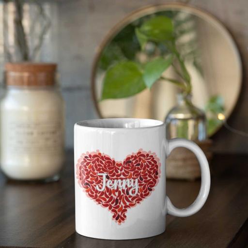 Personalised Heart Name Mug - Add Name