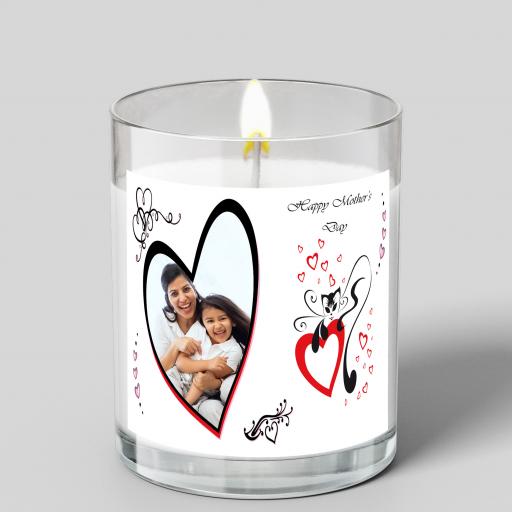 Personalised Glass Scented Candle for Mother's Day - Add Photo & Text