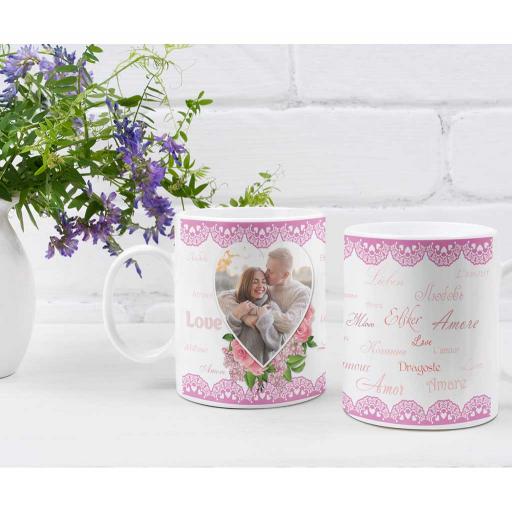 Personalised Love Amore Photo Mug - Heart Frame