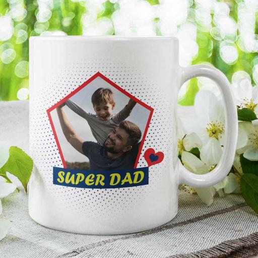 Personalised 'Super Dad' Photo Mug - Add Message