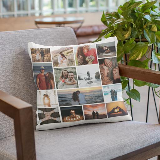 Personalised Multi Photo Collage Cushion - 15 Photos Collage