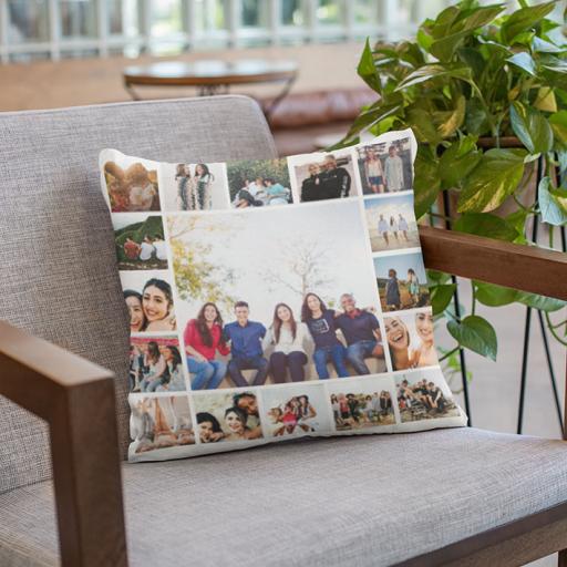 Personalised Multi Photo Collage Cushion - 17 Photos Collage