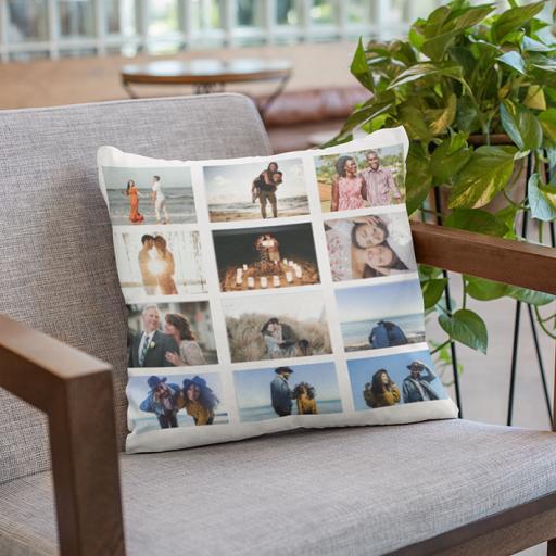 Personalised Multi Photo Collage Cushion - 12 Photos Collage