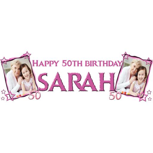 Personalised Milestone Birthday Banner - Upload pictures