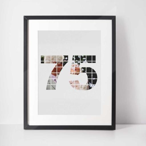 Personalised Photo Wall Art - 75 Years