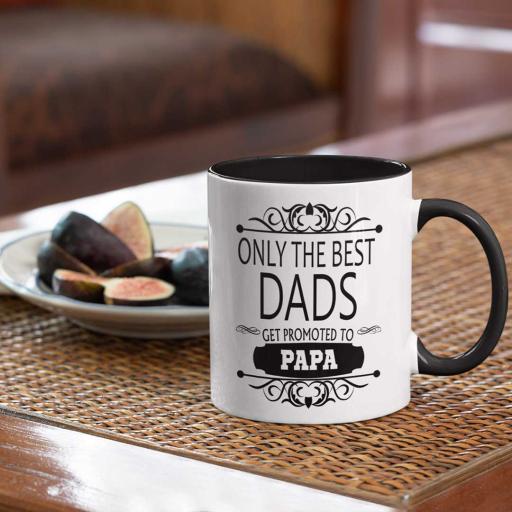 'Only The Best Dads Get Promoted to PAPA' Personalised Mug - Add Name