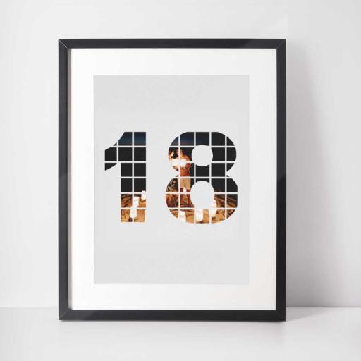 Personalised Photo Wall Art - 18 Years