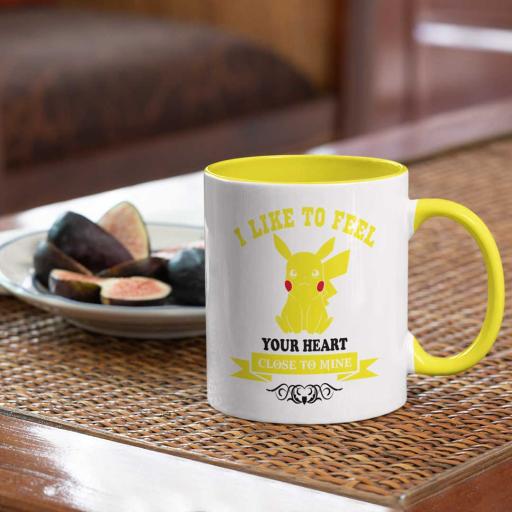 Personalised Colour Inside 'I Like to Feel Your Heart' Mug